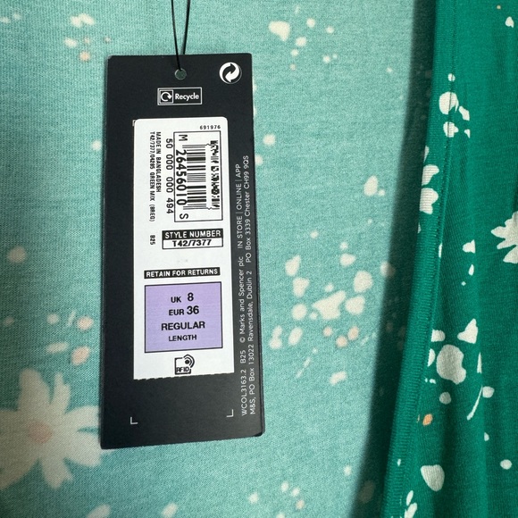 NWT Marks & Spencer Jersey Floral Knee Length Wrap Dress Size Small - Picture 5 of 10